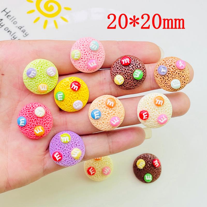 10 Pcs New Lovely Mini Kawaii Cartoon M Bean Candy Biscuits Series Resin Diy Jewellery Hairpin Accessories Decorate A127