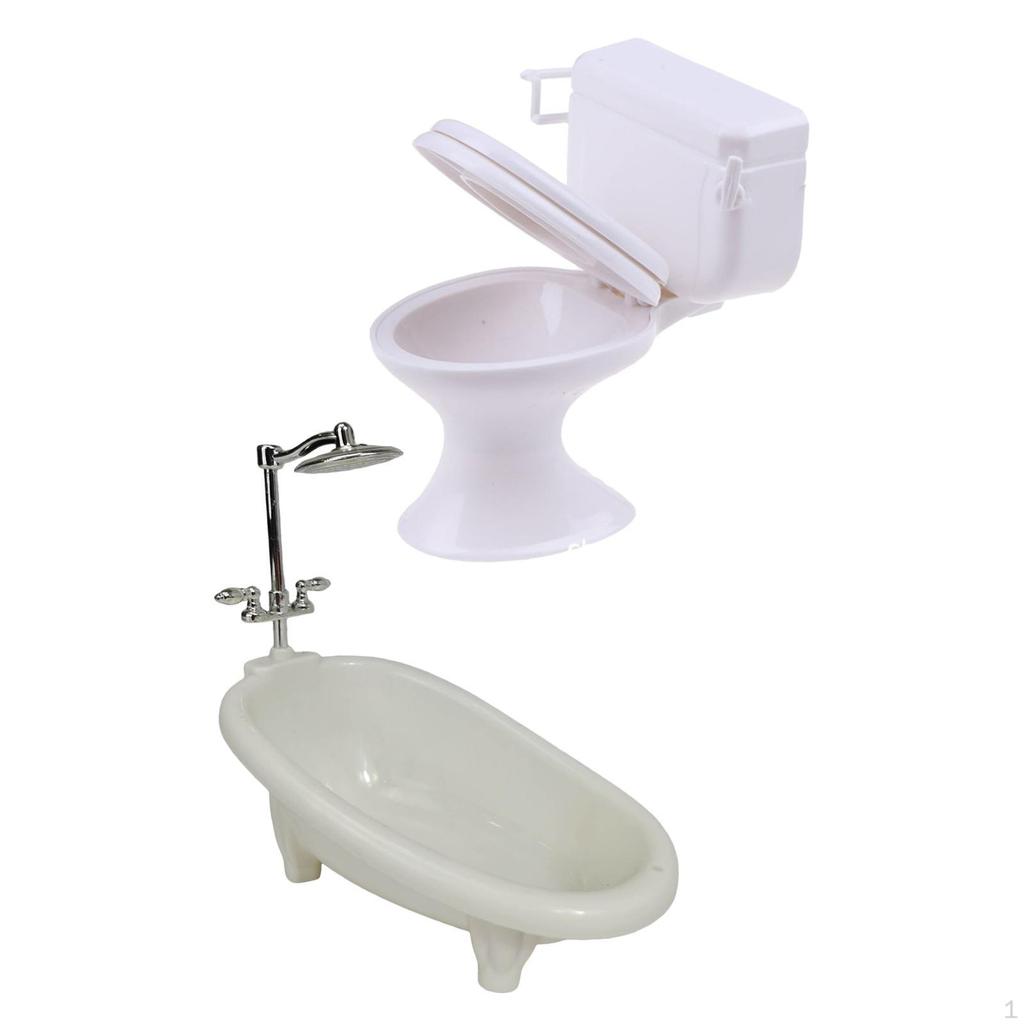 Handmade Mini Bathtub with Dollhouse Pretend Play Toy