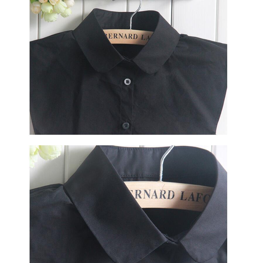 Women Pure Color Lace Detachable Lapel Choker Necklace Shirt Fake False Collar
