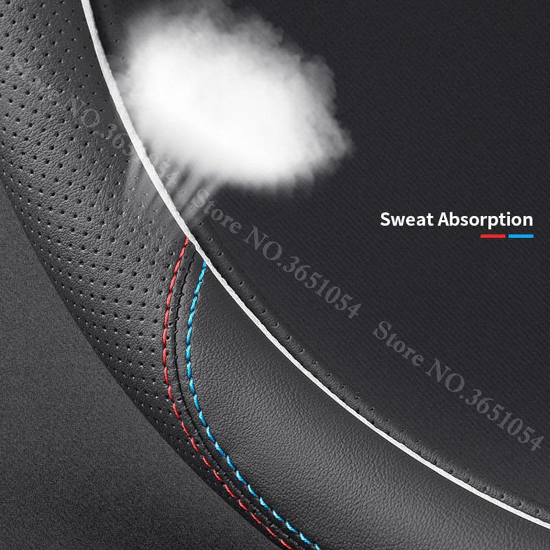 Breathable Napa Leather Car Steering Wheel Cover Non-Slip Car Handle Covers For Nissan Sylphy Qashqai Altima X-Trail Rogue