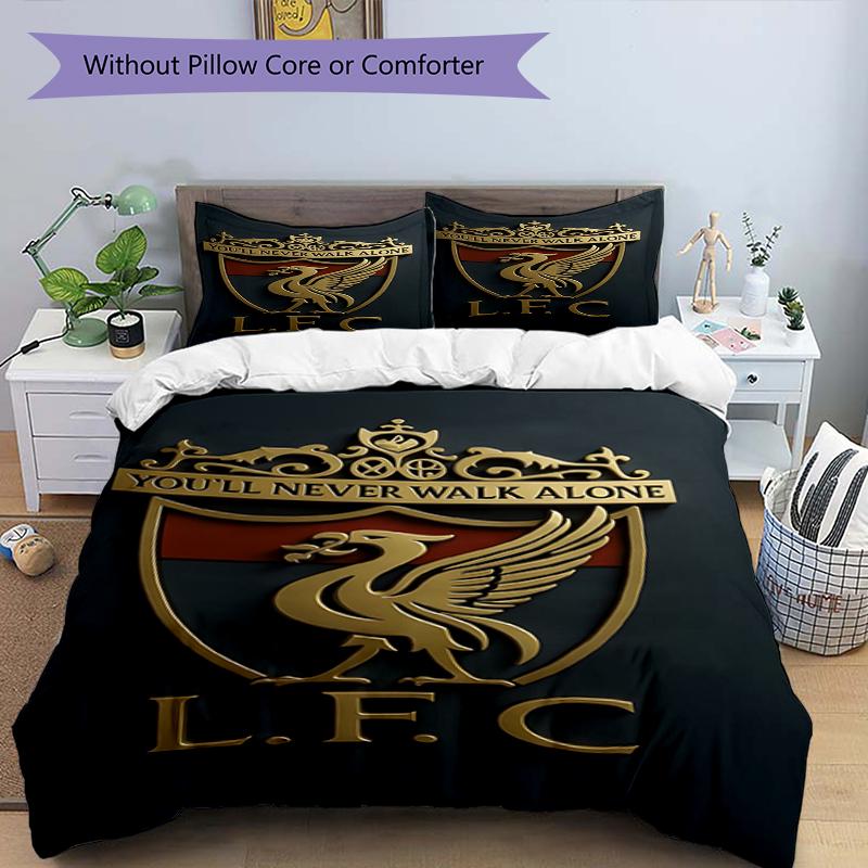 Set copripiumino 3 pezzi (1*Copripiumino + 2*Federe, Senza Nucleo),Set Biancheria da Letto con Stampa Liverpool F.C, Decorazione Camera da Letto, Per Tutte le Stagioni, Regalo di Compleanno