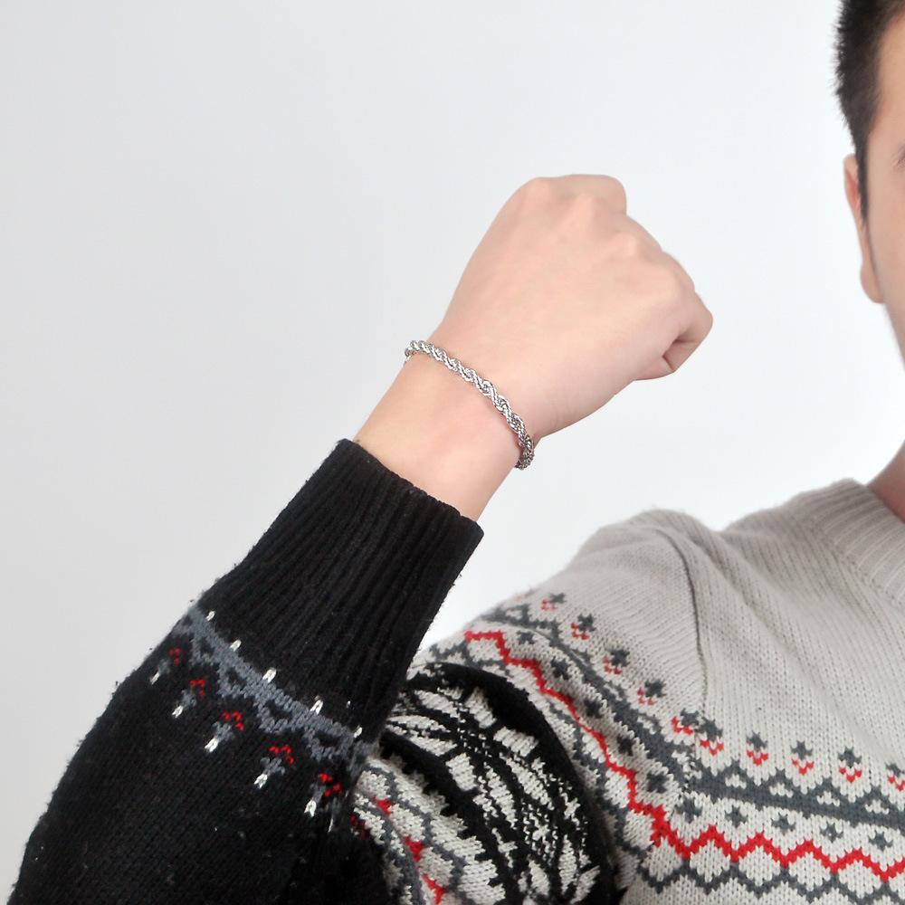 Twist Chain Bracelet Men And Women Couple Simple Electroplated Platinum Jewelry