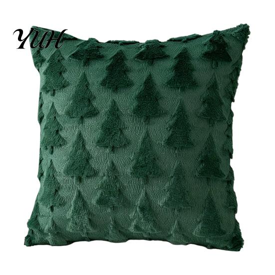 Cozy Winter Festive Pillow Cover Christmas Throw Cover, 18x18 Inch Plush Cushion 3D Snowman Themed Covers Reindeer Pattern, Case for Holiday Home Sofa