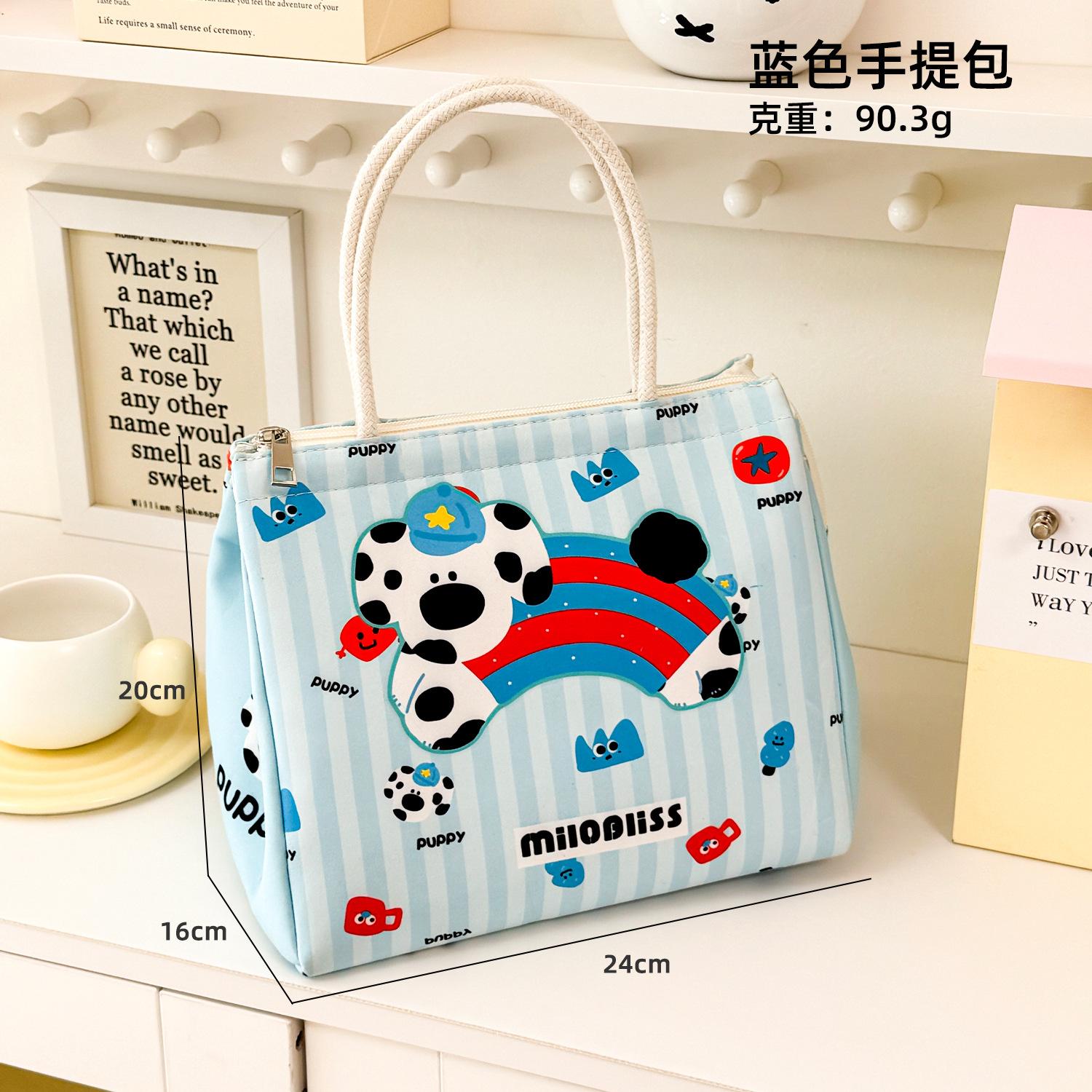 

High-value cute lunch box bag Office workers and students carry aluminum foil thermal insulation lunch box bag Portable large-capacity portable bag синій