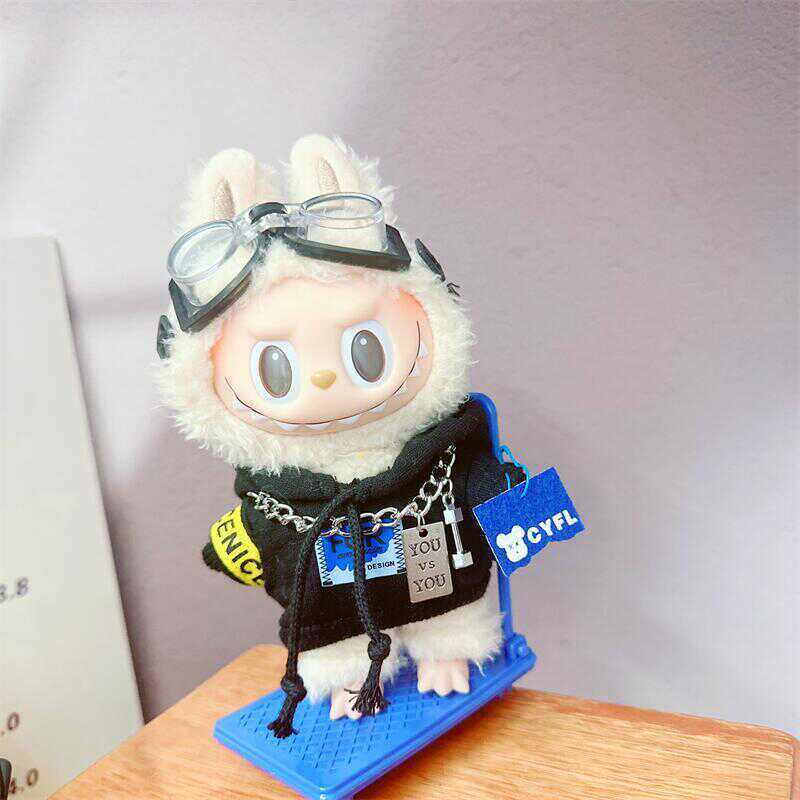 Lässiges Jungenpuppen-Outfit: Baumwollpullover & Brille für 10cm-20cm Puppen