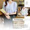 Blouses for Chiffon Short L [H.U.A] Women, Tops, Pullover, Shirt, Sleeve, V-Neck, Beautiful, Simple, Ribbon, Smooth, Elegant, Spring, Summer, Autumn,