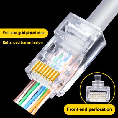 Presa modulare RJ45 8P8C da 100 pezzi per connettori adattatori modulari RJ45 di rete LAN CAT5