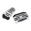 3 Pcs Brake Pedal Pads Anti Slip Wear Resistant Manual Accelerator Foot Pedal Cover for Car Silvery
