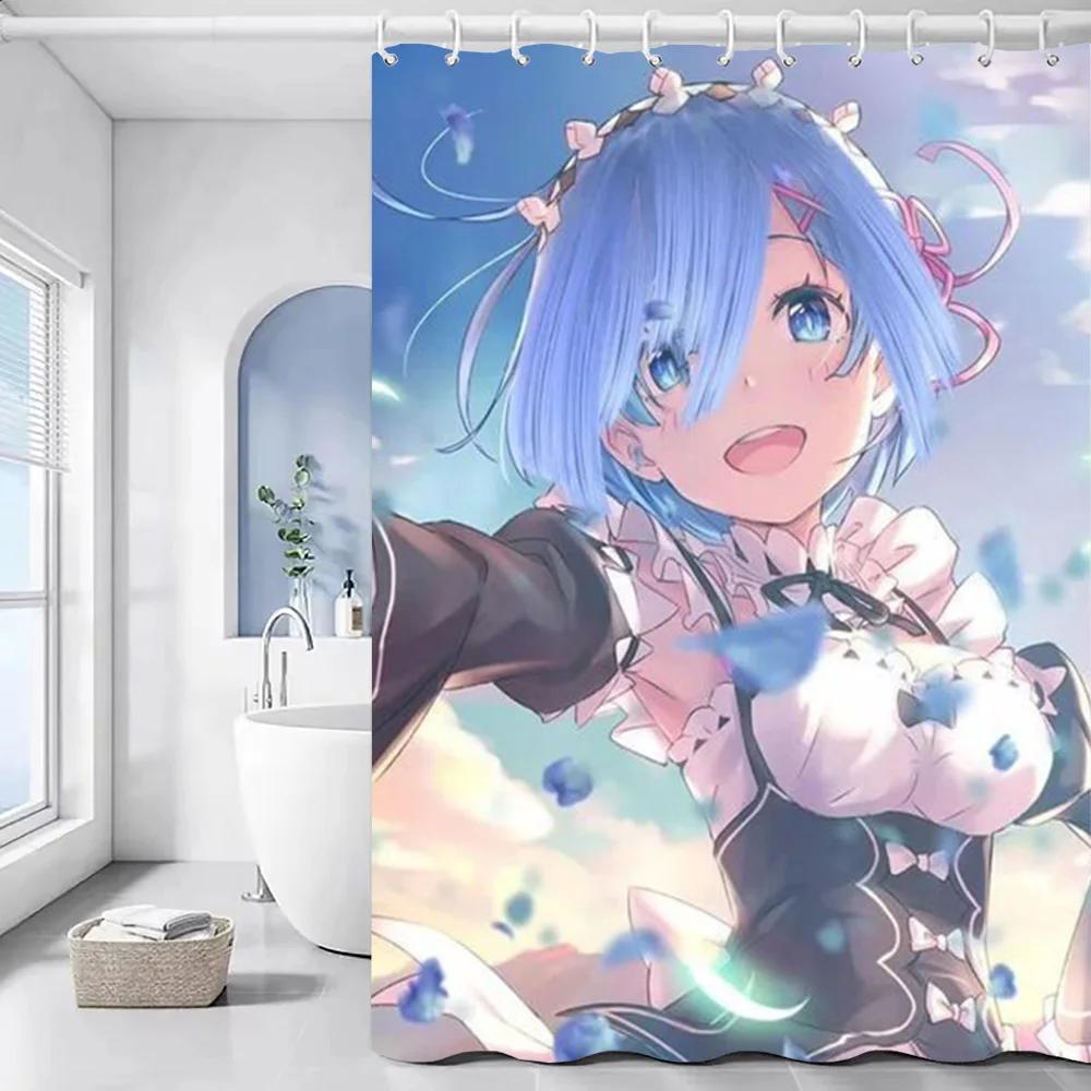 "Anime Character Shower Curtain, Waterproof & Mildew-Resistant Bath Curtain with Fantasy Design for Anime Fans' Bathroom Decor"