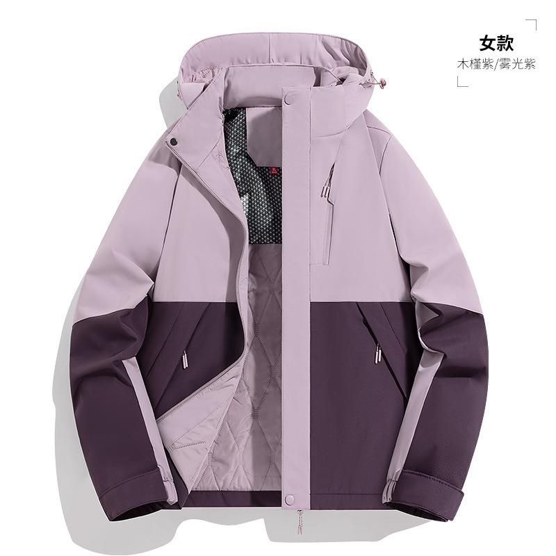New cotton-padded men's graphene outdoor windproof and waterproof mountaineering suit thermal jacket men's couple black gold cotton-padded clothes