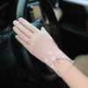 Women's Sunscreen Gloves New Spring and Summer Driving Korean Version of Lace Bow Riding Anti Slip Thin Touch Screen Gloves