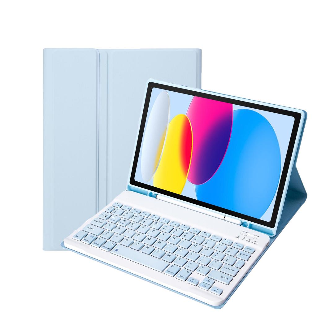 Samsung A7 Lite Tablet Bluetooth Keyboard with Magnetic Leather Case & Soft Silicone Protective Shell