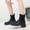 Leather Martin Boots Short Boots Women's, Autumn and Winter New Thick-soled British Smoke Boots Chelsea Boots Fleece Skinny Boots