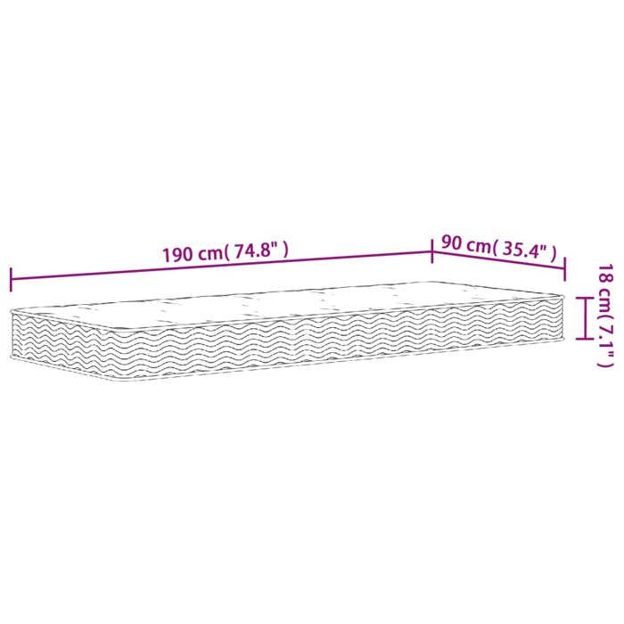 VidaXL Medium Bonnell Spring Mattress 90x190 Cm 372984