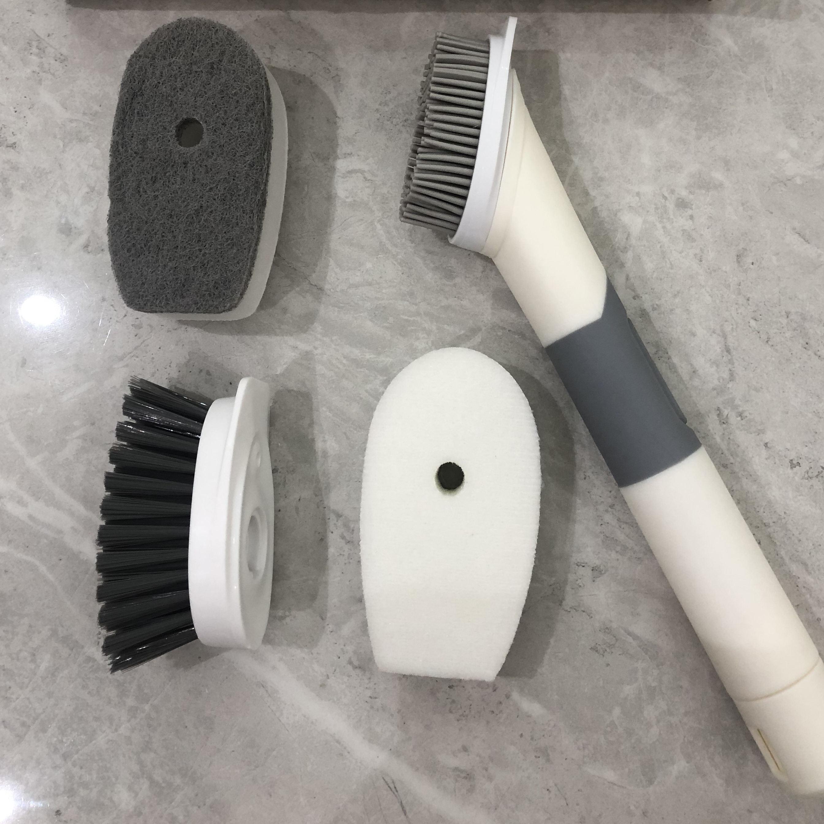 

4в1 многофункциональные кухонные гаджеты, инструменты для чистки, дозатор мыла, губка, щетка для мытья посуды белый