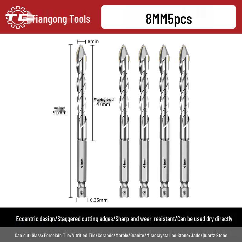 Eccentric Tile Drill Bit for Concrete, Cement, and Ceramic – Super Hard Alloy Triangle Impact.