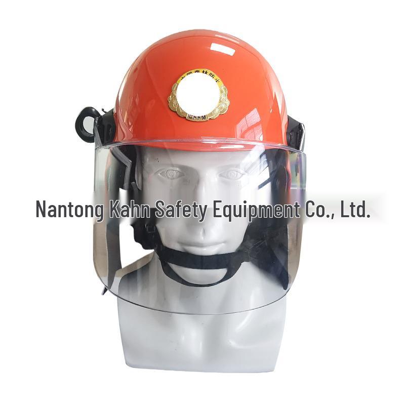 Hitzeschutz-Feuerwehrhelm mit Aluminiumfolien-Umhang für die Waldbrandbekämpfung