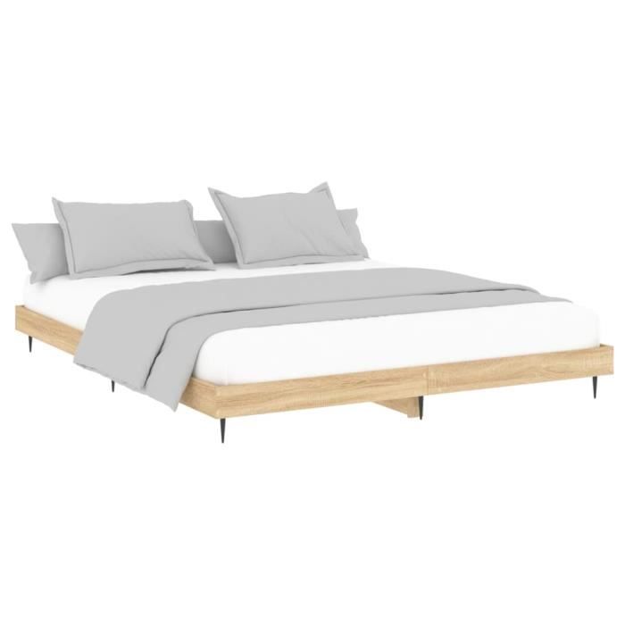 VidaXL Cadre de lit chêne sonoma 120x200 cm bois d'ingénierie 832256