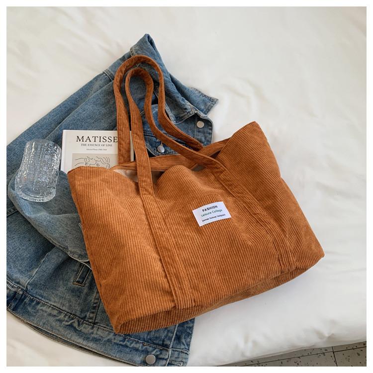 Borsa in Tela con Motivo a Lettere per Donna Accessorio Moda Stile di Strada