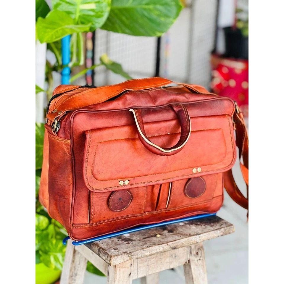 

Сумка из натуральной кожи Goat Proter для ноутбука, мужской портфель через плечо 15 x 11 x 4 in