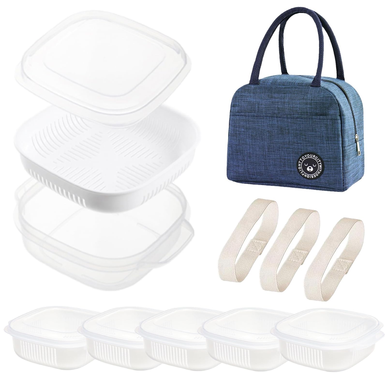 

Набор из 6 контейнеров для замороженного риса для микроволновой печи и посудомоечной машины с ремешками трех размеров и для хранения [под наблюдением диетолога], безопасные, не содержат БФА, ремешки, порционные