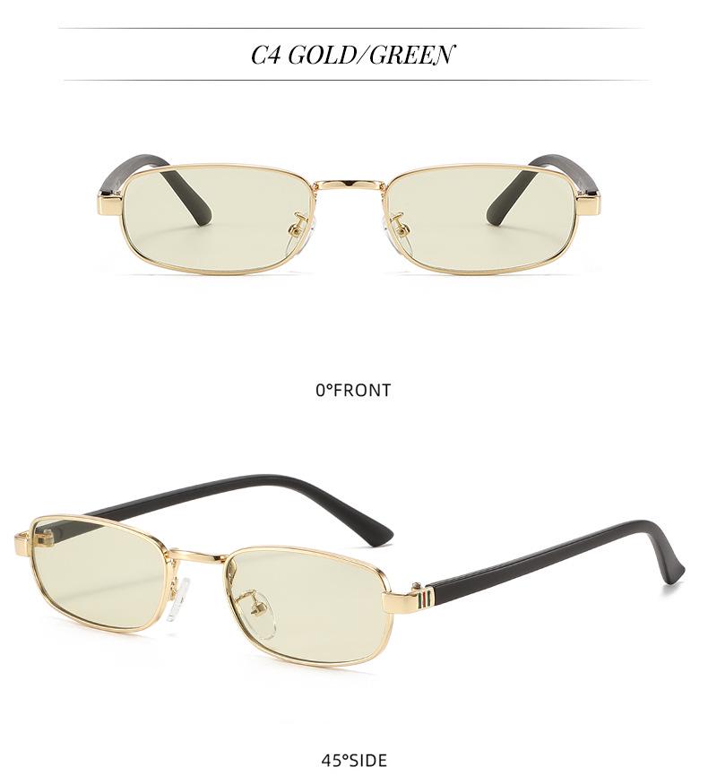 Vintage European & American Small Square Metal Sunglasses - Women's Trendy, Versatile Retro Style