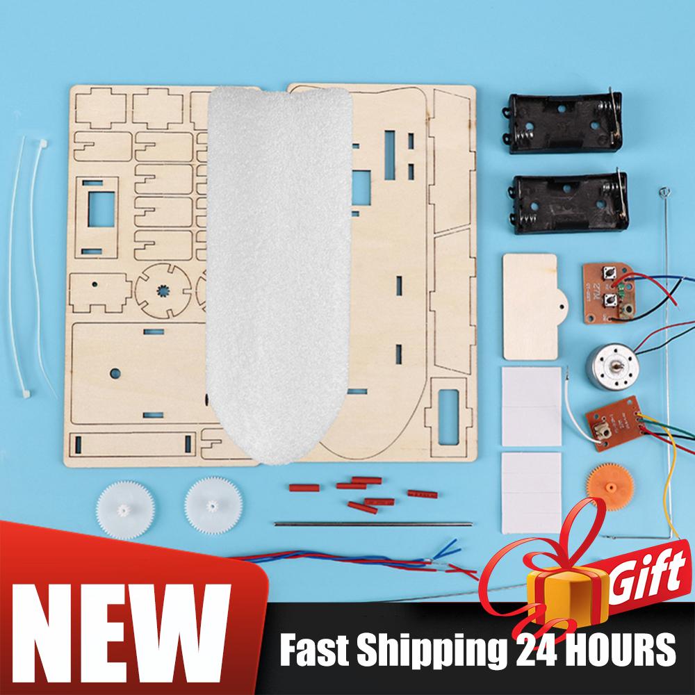 1Set DIY Science Toy Kids DIY Paddle Wheel Ship Assembling Model Educational Teaching Kit Experiment DIY Paddle Wheel Ship Model