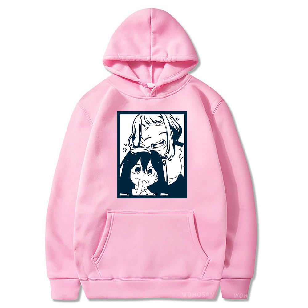 My Hero Academia Hot Anime Hoodies OCHACO URARAKA Asui Tsuyu Unisexga Clothing Graphic Kawaii Print Hooded Tops Harajuku Sweatshirts