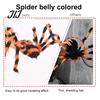 Spooky Indoor Party Decorations Giant Spider, Halloween Scary Orange Black Hairy Spider Decoration, Realistic Furry Prop Spiders for Haunted
