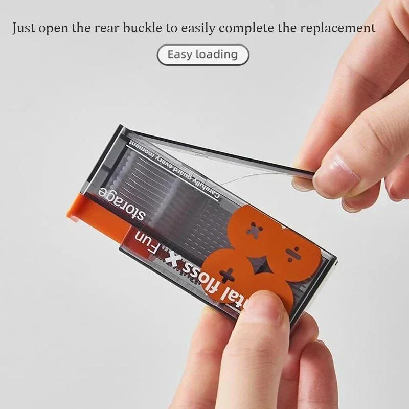 The portable press type dental floss dispensing box includes 10 dental floss automatic pop-up organizers for oral care