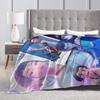 Zoey Kpop Demon Hunters Flannel Blanket Huntrix Awesome Throw Blanket for Home 125*100cm Plush Thin Quilt