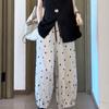 Plus Size Women's Summer Thin Loose Lantern Pants - High-Waist Slimming Polka Dot Casual Trousers with Cuffed Anti-Wrinkle Design