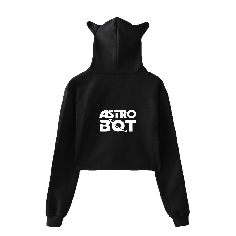New Astro Bot Pullover Girls Casual Cat Cropped Hoodies Female Long Sleeve Sweatshirts Crop Top Women's Hoodie Sexy Tops