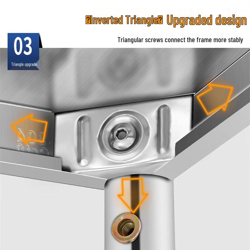 Bieying 3-Tier Stainless Steel Kitchen Storage Shelf