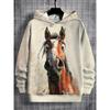 Sweat à capuche Graphique Cheval Cool Pour Hommes Automne Hiver 2025 Sweatshirts Imprimés 3D Sweat à Capuche Pullover Nouveauté Unisexe Vêtements