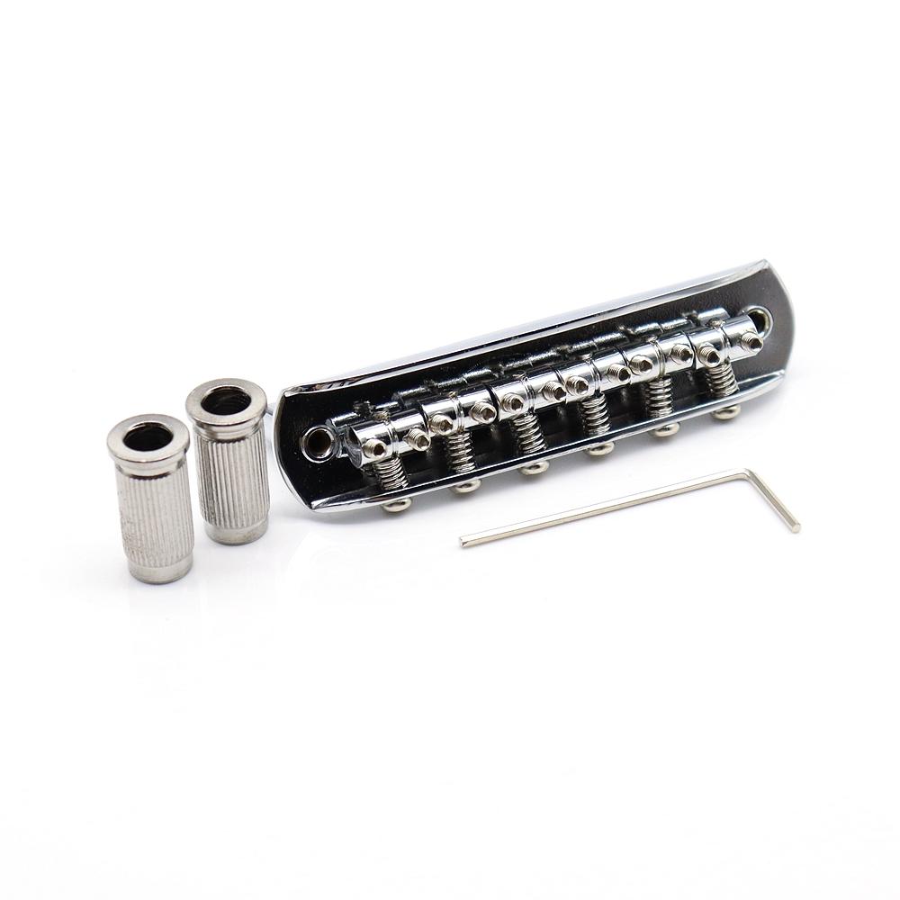 1 Set JM JazzMaster Gitarrenbrücke Verstellbar Gewindet 6 Saitenreiter Gitarrenmeisterbrücke Für E-Gitarre im Meister-Stil