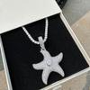 2023 Summer Hot Selling Iced Out Bling Women Jewelry Micro Pave CZ Star Fish Pendant Necklace