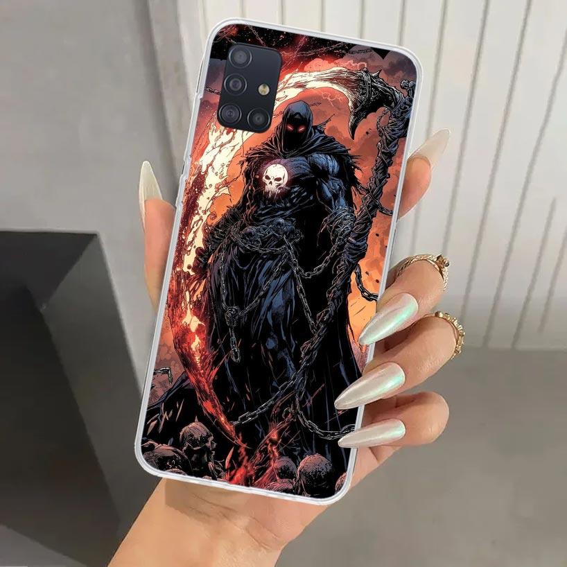 Death Grim Reaper Skull Scythe Phone Case for Samsung Galaxy A52 A32 A22 A12 A02S A50S A30S A10S Note 20 Ultra 10 Plus S10 A31 A