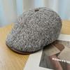 British Retro Woolen Progressive Hat Women's Autumn and Winter Plush Newsboy Hat Showing Face Small Warm Painter Beret