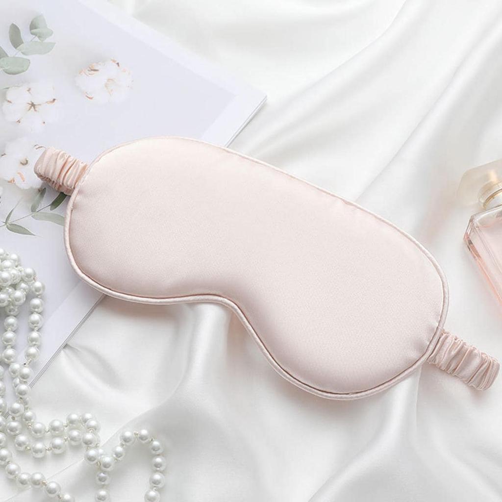 1PC-Double-Sided Artificial Silk Eye Mask Eye Shield Breathable Silk Eye Mask Bag Elastic Lunch Break Sleep Shading
