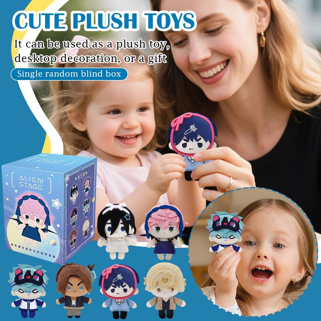 Random styles of cute cartoon dolls and plush toys in the surrounding area