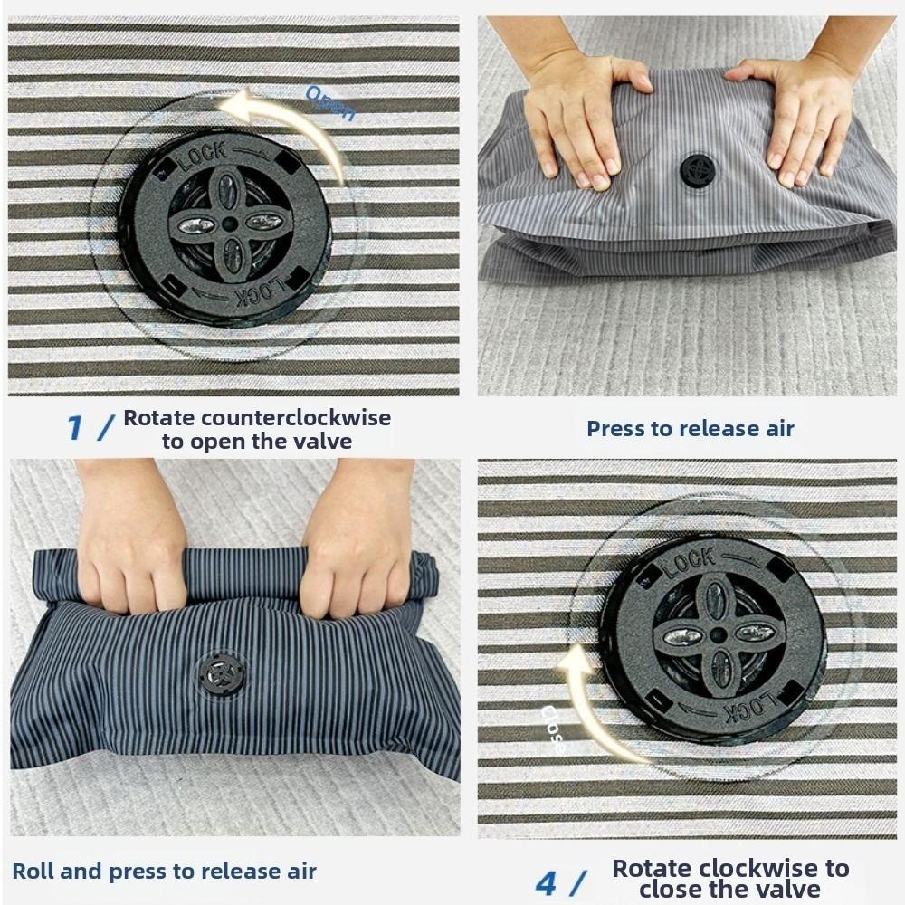New Reusable Hand Roll Vacuum Bags Dustproof Portable Vacuum Compression Bag Space Saver Luggage Vacuum Storage Bag for Travel