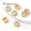 8mm 18K Gold Plated Square Spacer Bead For Jewelry Making,Zircon Bead For Bracelets,Separators For Beads,DIY Beading Accessories