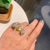 Jewelry Tide Simulation Red Treasure, Yellow Diamond, Bow Live Ring 8 * 14