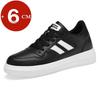 Fashion Plus Size Elevator Sneakers Men's Genuine Leather Casual Sports Shoes 6CM Height Increasing Shoes for Men Women Walking Shoes