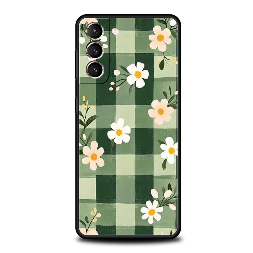 Phone Case For Samsung Galaxy S25 Edge S24 S23 S22 S21 Ultra S20 FE 5G S10 S10E S9 Plus Soft TPU Cover Stylish Flower Patterned