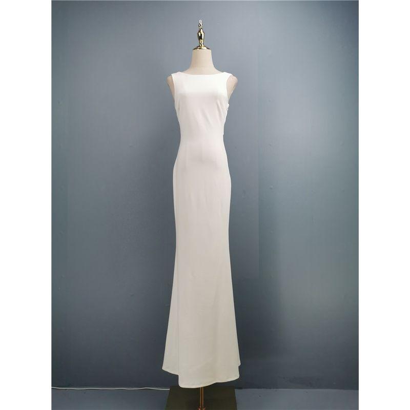 Elegant Banquet Fashion Kinked Backless Dress Fishtail