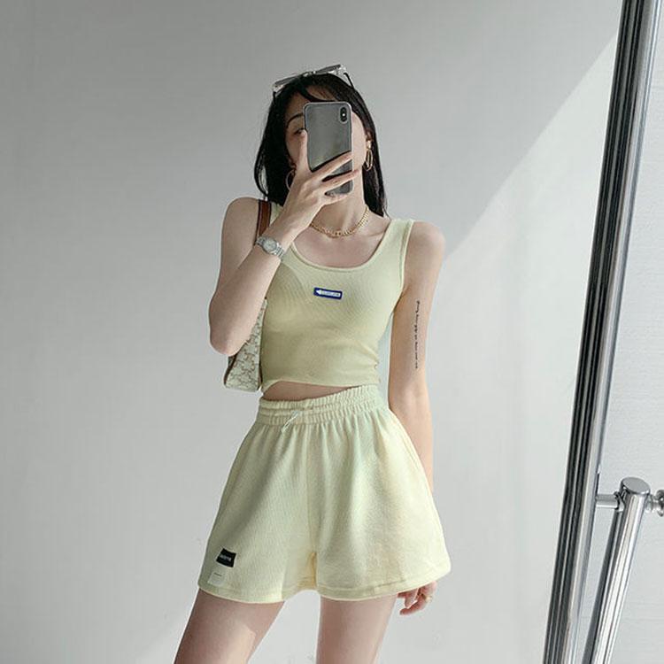 Street Letter Labeling Sports Shorts Women's High Waist Drawstring Thin Wide Leg Short Pants Loose Casual Three-point Pants Running Shorts for Girl