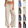 Women's Loose-fitting Wide-leg Pants, Casual Loose-fitting Pants, High-elastic Waistband, Long Pants With Pockets