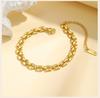 Waterproof Mesh Chain Bracelet Adjustable, 18k Gold Plated Link Braeclet  Non Tarnish Wholesale Jewelry